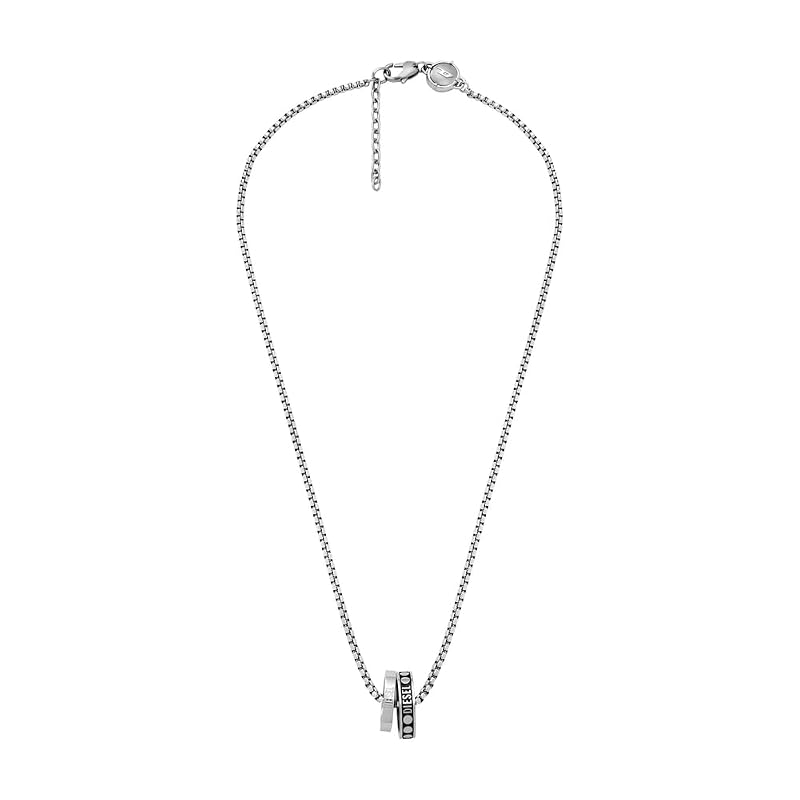 Diesel メンズ ステンレススチール チェーンネックレス, one size, ステンレス鋼