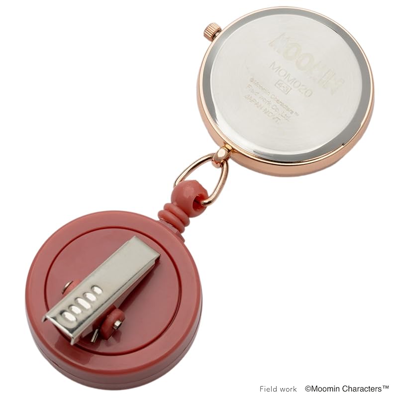 Fieldwork(フィールドワーク) 懐中時計 レディース アナログ ムーミン リール 付き 蓄光 ナースウォッチS リトルミイ レッド MOM020-4
