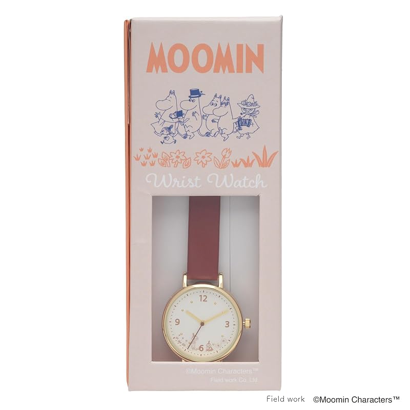 Fieldwork(フィールドワーク) 腕時計 レディース アナログ ムーミン moomin 革ベルト シンプル ムーミンプリントウォッチJ レッド MOM021-3