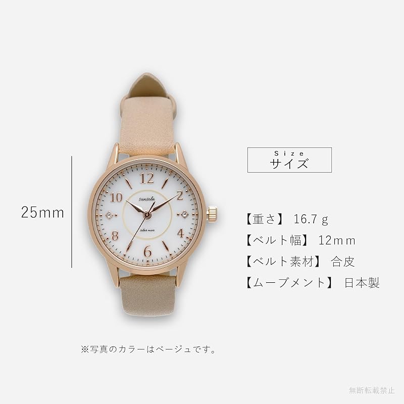 Fieldwork(フィールドワーク) 腕時計 レディース アナログ 革ベルト ソーラー充電式 ブラウン SOテヤン ASS179-4