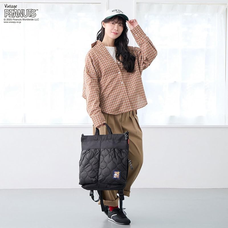 スヌーピー[リュック]IP.セオルー.パフ.Peanuts-0R ヘルメットバッグ型リュック ピーナッツ【KHAKI 】