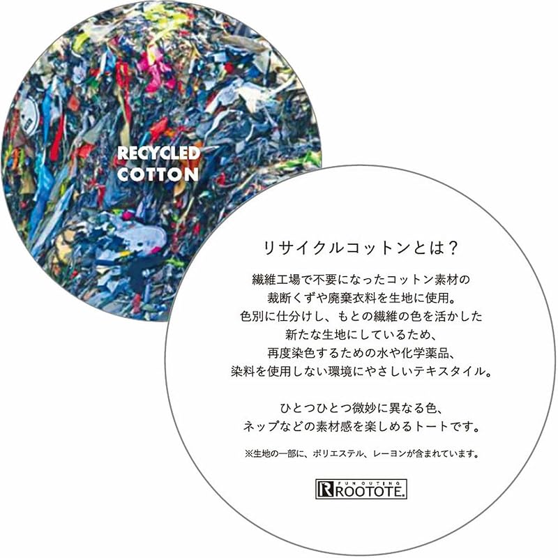 [ルートート] 丸底 小さめ トートバッグ リサイクルコットン使用 SN デリ メルシー－Ｄ 1015 (02 グレー)