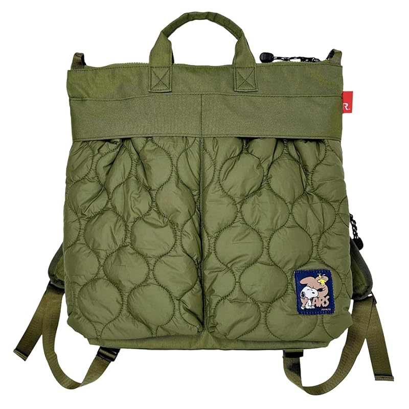 スヌーピー[リュック]IP.セオルー.パフ.Peanuts-0R ヘルメットバッグ型リュック ピーナッツ【KHAKI】