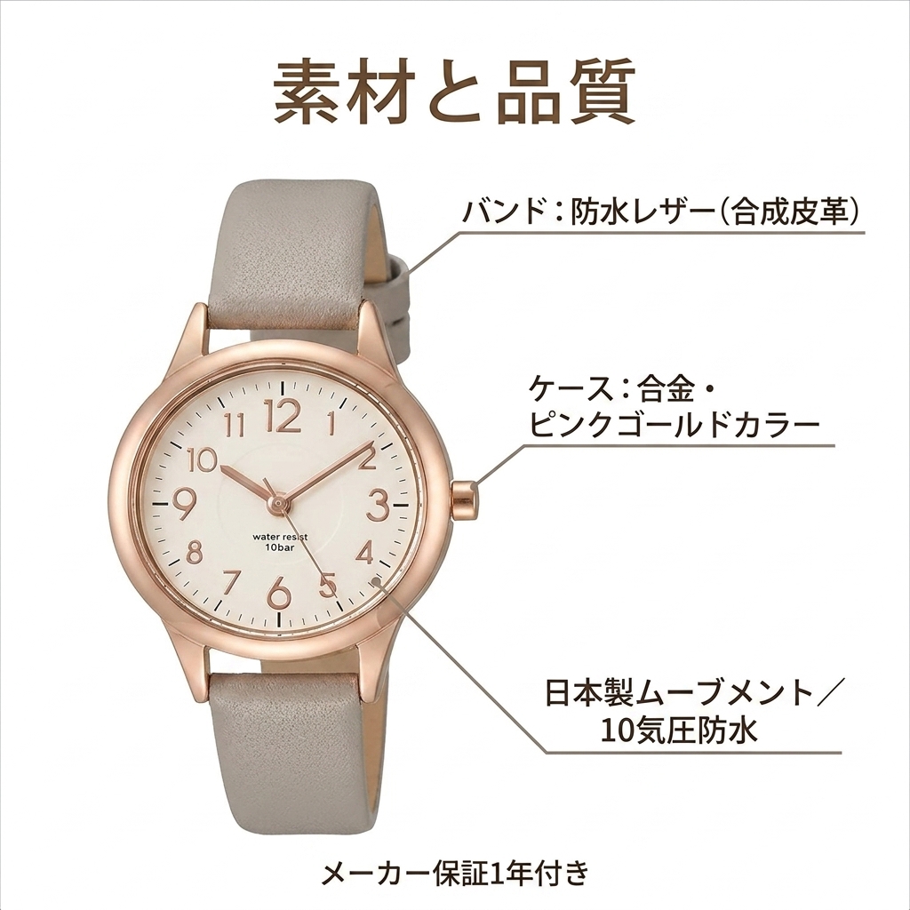 フィールドワーク 腕時計 ジュビア 革ベルト ST257p-1