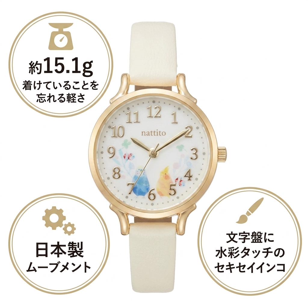 [フィールドワーク] 腕時計 アナログ シロップ 革ベルト GY006-1 レディース ホワイト